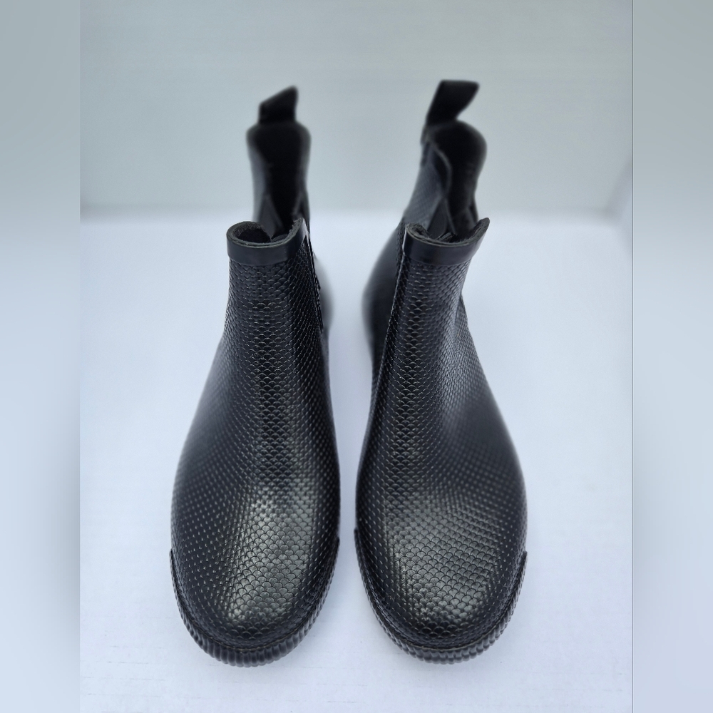 Women cougar regent ankle black snake rain boots size 7